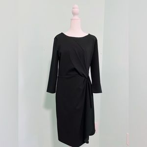 Size 8 Ann Taylor twist knot long sleeve black dress